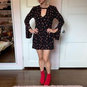 Free People mini babydoll shift tent dress black